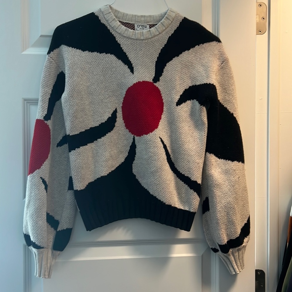 Girls floral design crew neck